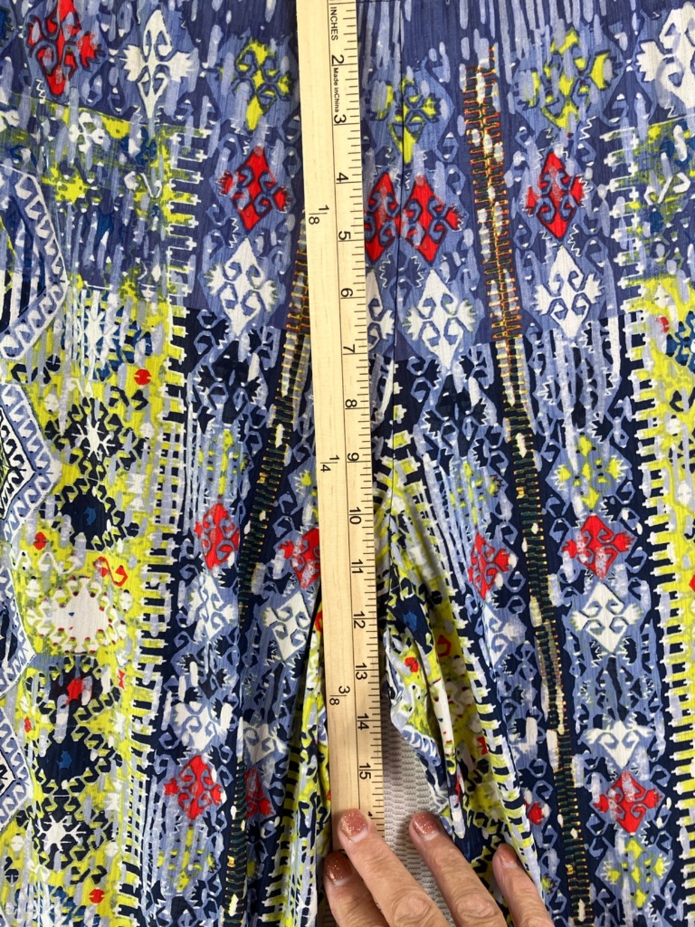 Energie Blue Multi Printed Pleated Wide-Leg Pants - Picture 6 of 11